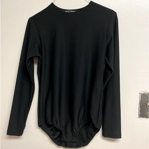 Sz S Long Sleeved Fitted Bodysuit, Black